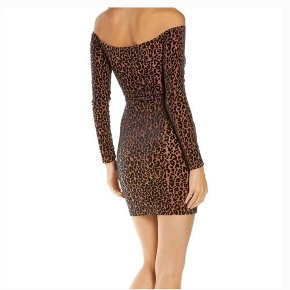 Naked wardrobe Leopard Animal print long sleeve Mini dress size L - Picture 4 of 9